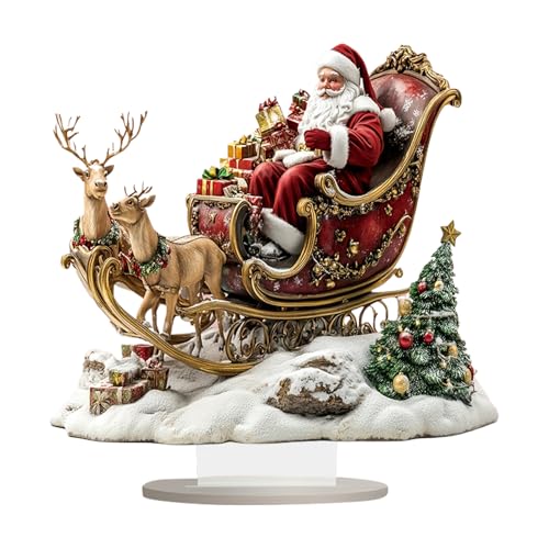 トナカイとサンタのセット置物 Amazon.co.jp: Gevrkjenp サンタそりトナカイ クリスマス置物